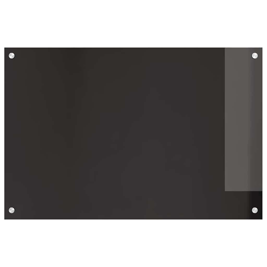 Keukenachterwand 2 st Zwart 90 x 60 cm gehard glas