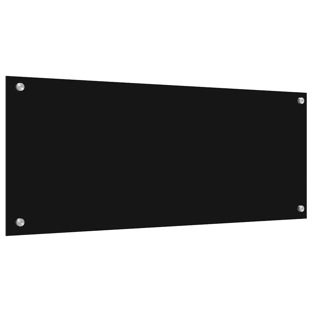 Keukenachterwand 2 st Zwart 100 x 40 cm gehard glas