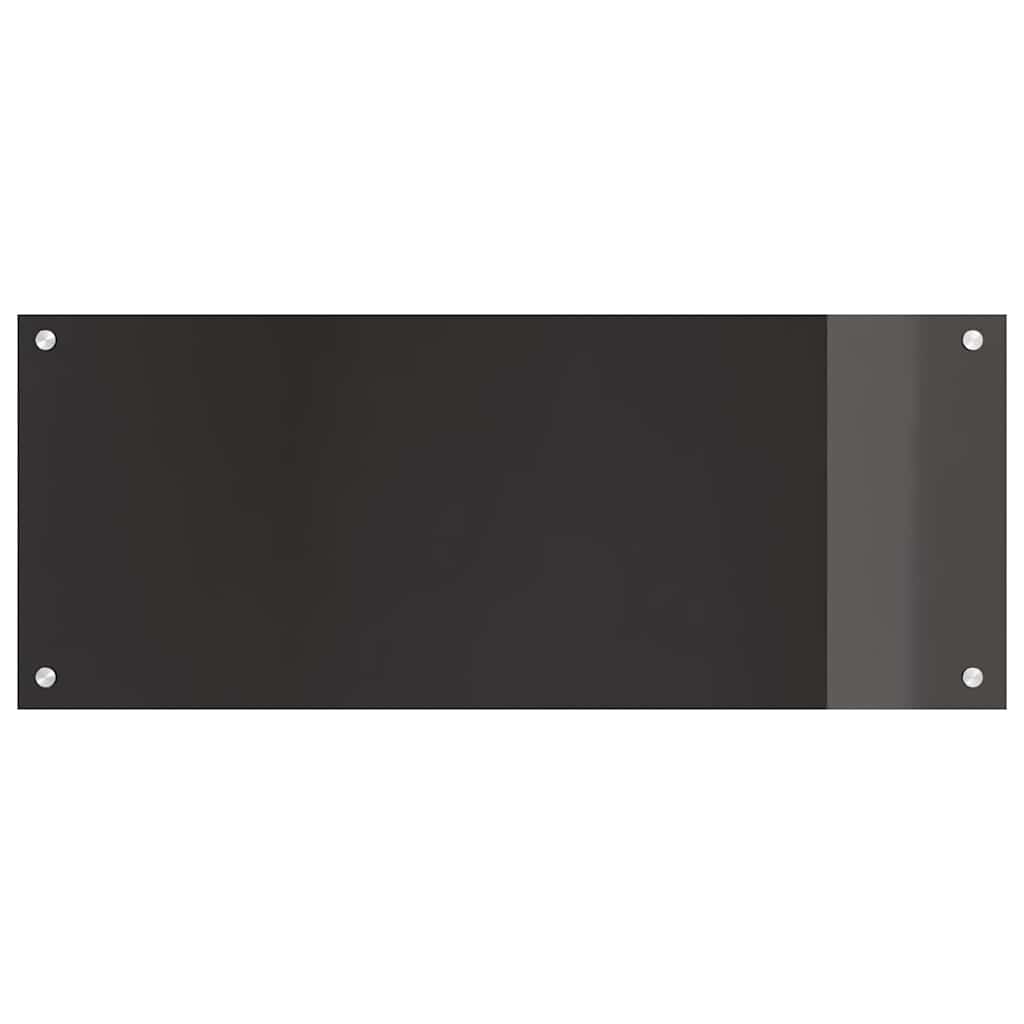 Keukenachterwand 2 st Zwart 100 x 40 cm gehard glas