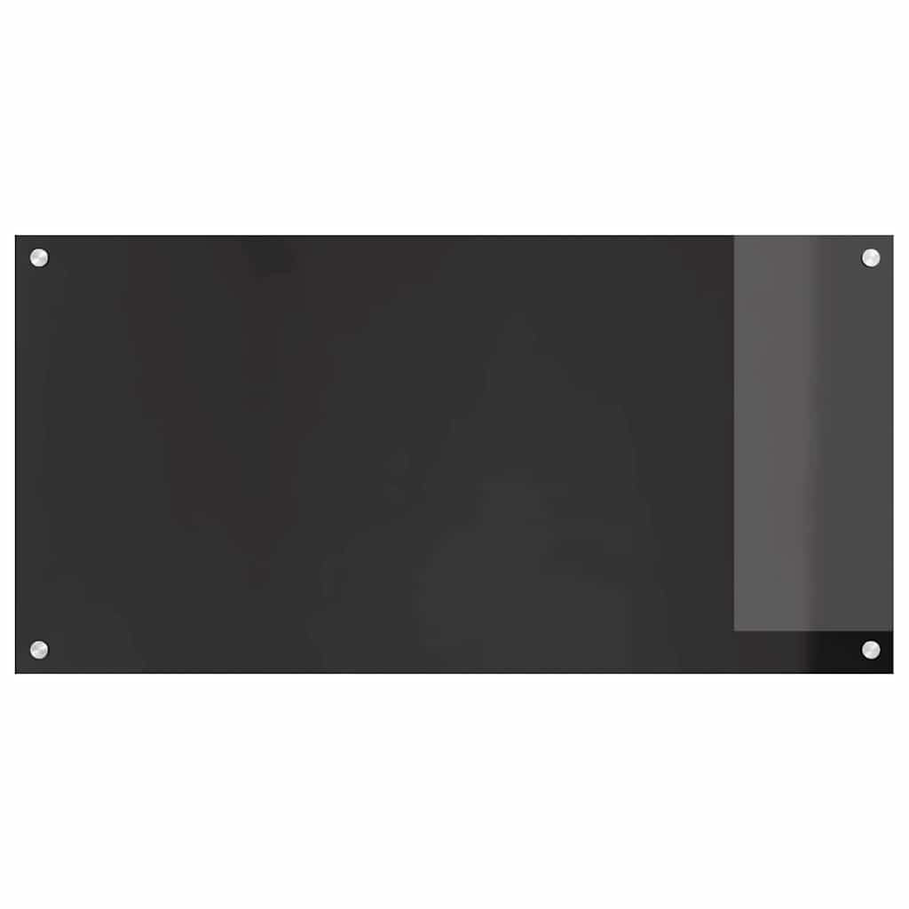 Keukenachterwand 2 st Zwart 100 x 50 cm gehard glas