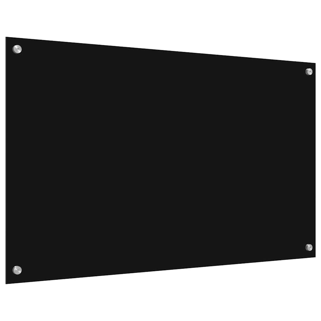 Keukenachterwand 2 st Zwart 100 x 60 cm gehard glas