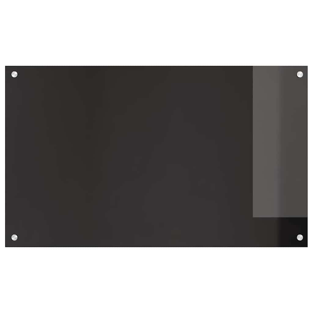 Keukenachterwand 2 st Zwart 100 x 60 cm gehard glas