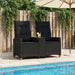 Ligbank met tafel Zwart 126 x 65 x 112 cm poly rattan