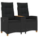 Ligbank met tafel Zwart 126 x 65 x 112 cm poly rattan