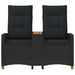 Ligbank met tafel Zwart 126 x 65 x 112 cm poly rattan