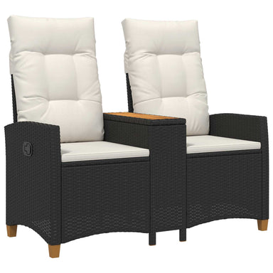 Ligbank met tafel Zwart en Cream Wit 126 x 65 x 112 cm
