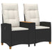Ligbank met tafel Zwart en Cream Wit 126 x 65 x 112 cm
