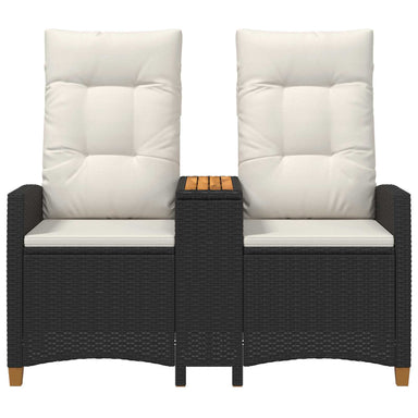 Ligbank met tafel Zwart en Cream Wit 126 x 65 x 112 cm