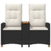 Ligbank met tafel Zwart en Cream Wit 126 x 65 x 112 cm