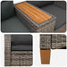 Ligbank met tafel Grijs en Donkergrijs 126 x 65 x 112 cm
