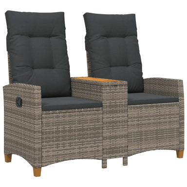 Ligbank met tafel Grijs en Donkergrijs 126 x 65 x 112 cm