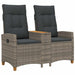 Ligbank met tafel Grijs en Donkergrijs 126 x 65 x 112 cm