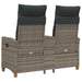 Ligbank met tafel Grijs en Donkergrijs 126 x 65 x 112 cm