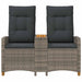 Ligbank met tafel Grijs en Donkergrijs 126 x 65 x 112 cm