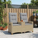 Ligbank met tafel Beige en Licht Grijs 126 x 65 x 112 cm