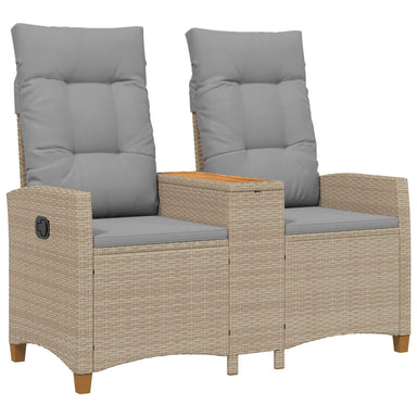 Ligbank met tafel Beige en Licht Grijs 126 x 65 x 112 cm