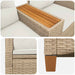 Ligbank met tafel Beige en Crème Wit 126 x 65 x 112 cm