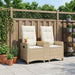 Ligbank met tafel Beige en Crème Wit 126 x 65 x 112 cm