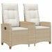 Ligbank met tafel Beige en Crème Wit 126 x 65 x 112 cm