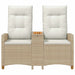 Ligbank met tafel Beige en Crème Wit 126 x 65 x 112 cm
