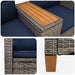 Ligbank met tafel Grijs en Marineblauw 126 x 65 x 112 cm