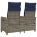 Ligbank met tafel Grijs en Marineblauw 126 x 65 x 112 cm