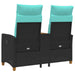 Ligbank met tafel Zwart en Turquoise 126 x 65 x 112 cm