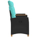 Ligbank met tafel Zwart en Turquoise 126 x 65 x 112 cm
