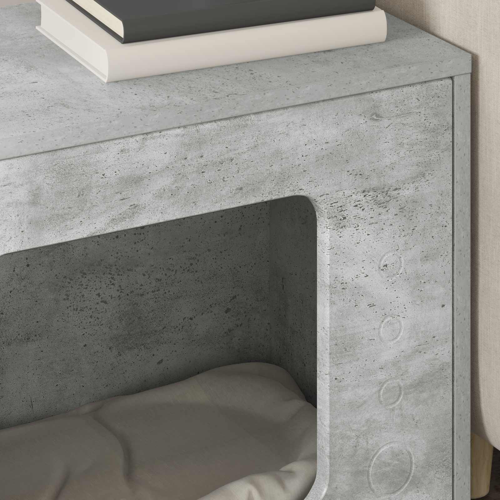 Kattenhuis Beton 51 x 30 x 42,5 cm Bewerkt hout