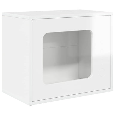 Kattenhuis Glanzend Wit 51 x 30 x 42,5 cm Bewerkt hout