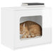 Kattenhuis Glanzend Wit 51 x 30 x 42,5 cm Bewerkt hout