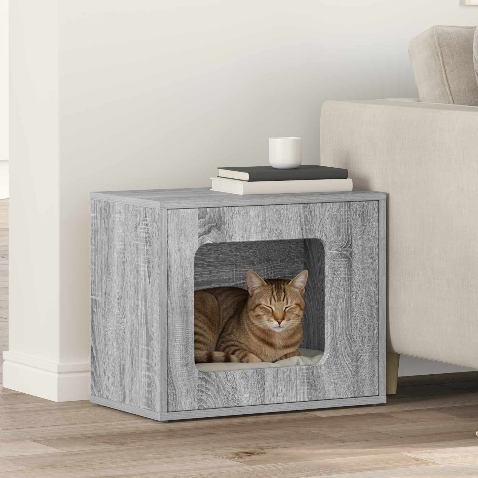 Kattenhuis Grijs Sonoma 51 x 30 x 42,5 cm Bewerkt hout
