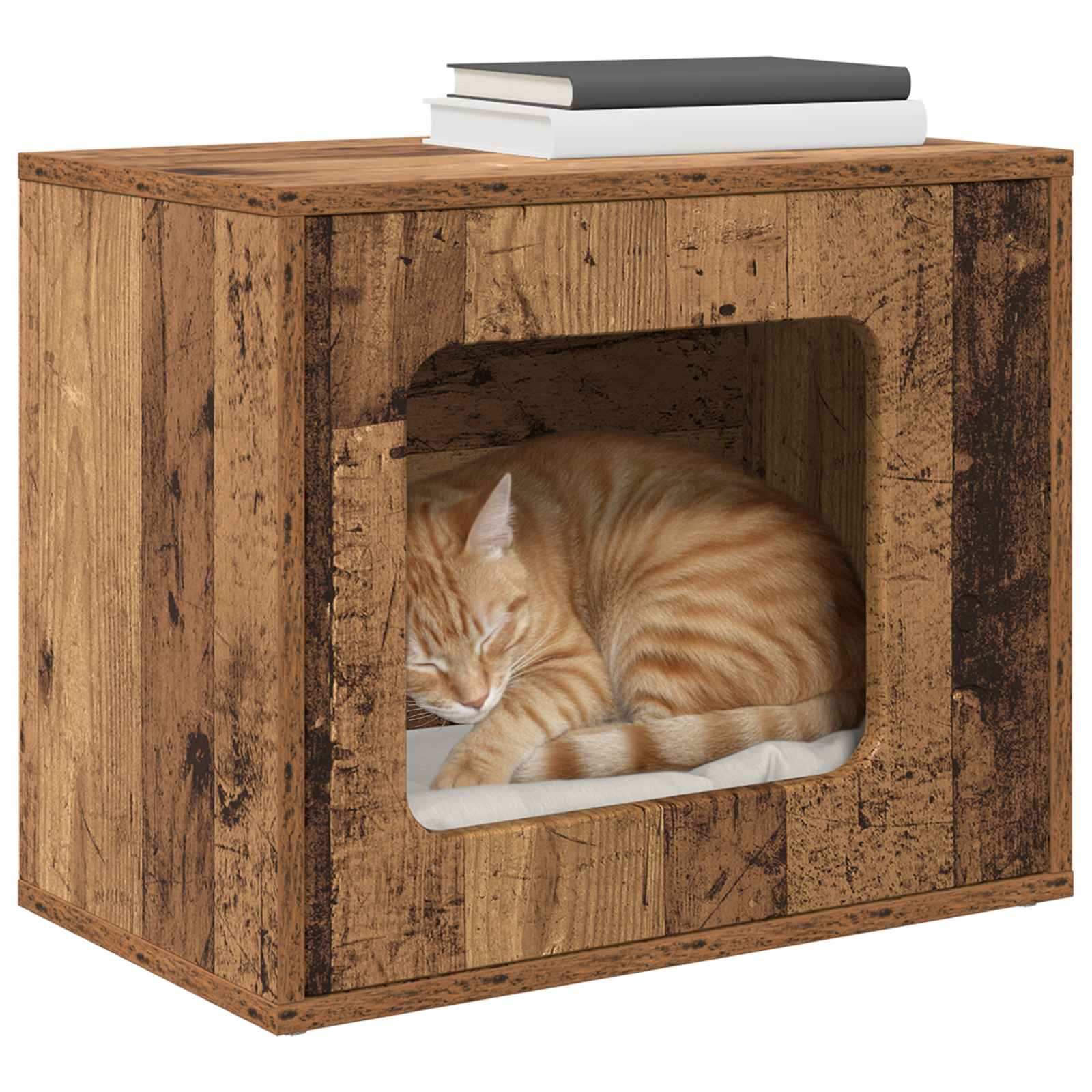 Kattenhuis Oudhout 51 x 30 x 42,5 cm Bewerkt hout