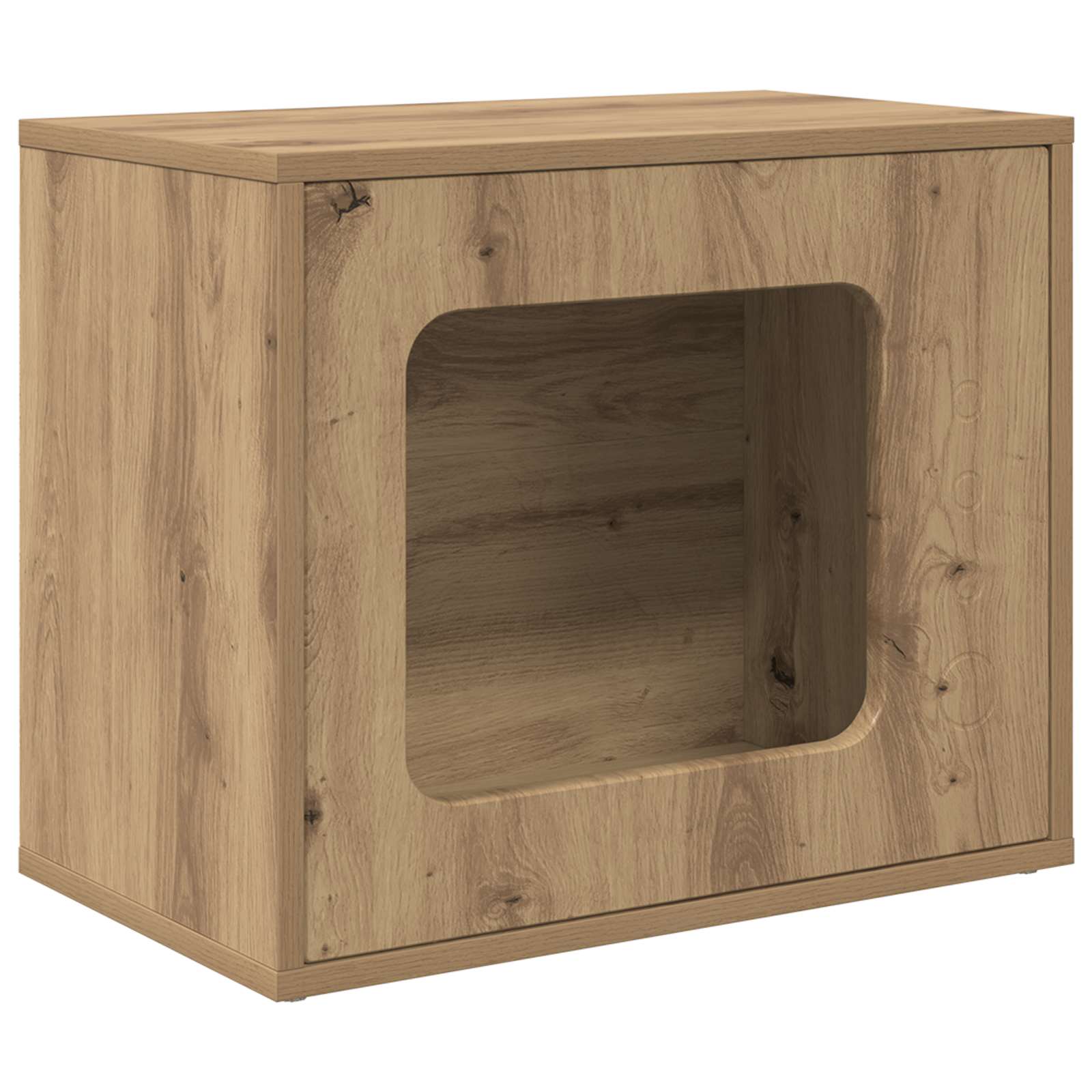Kattenhuis Ambachtelijk eiken 51 x 30 x 42,5 cm Bewerkt hout