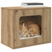 Kattenhuis Ambachtelijk eiken 51 x 30 x 42,5 cm Bewerkt hout