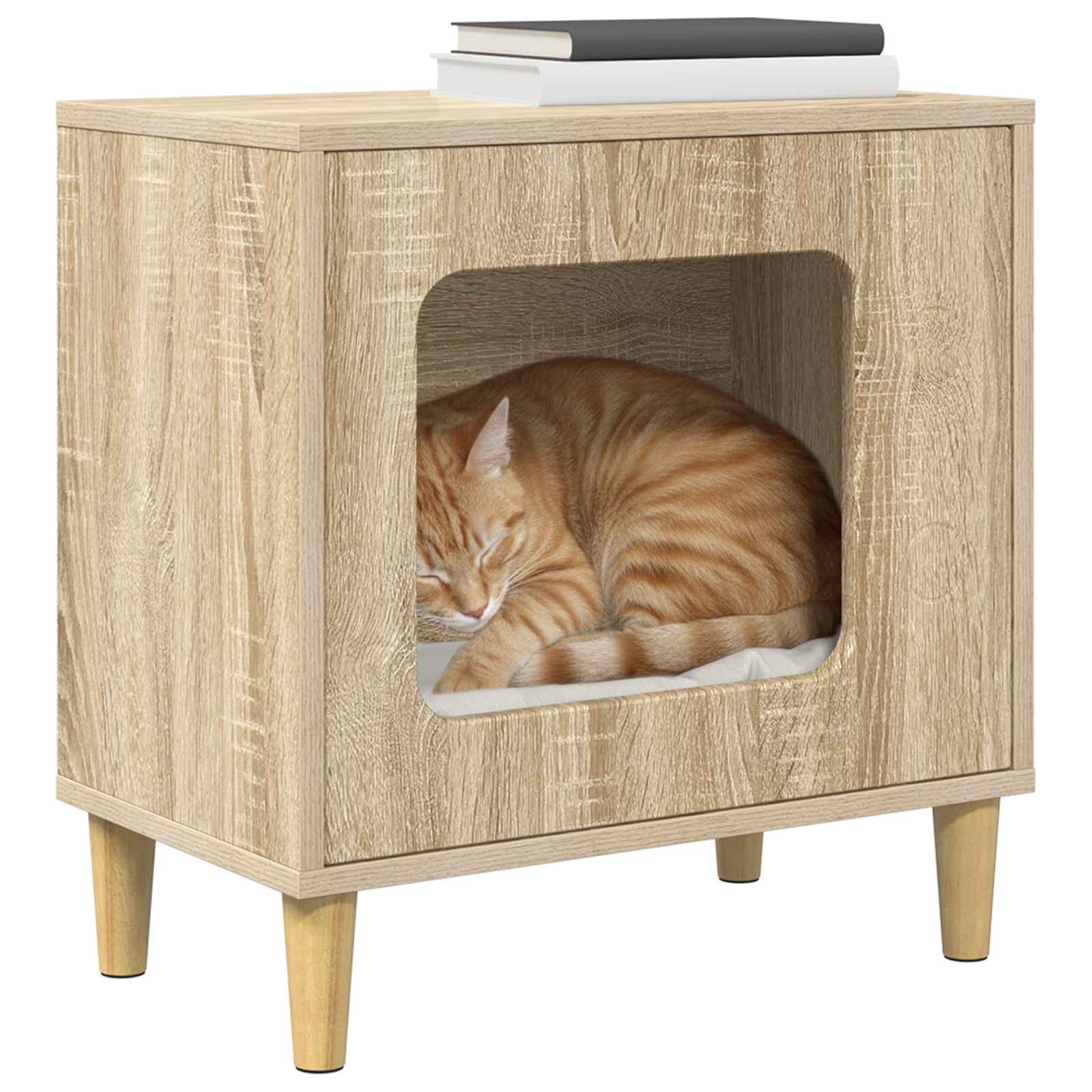 Kattenhuis Sonoma 51 x 30 x 52 cm Bewerkt hout