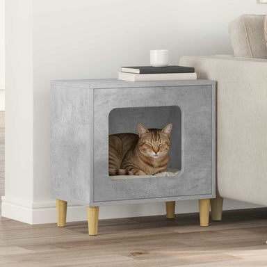 Kattenhuis Beton 51 x 30 x 52 cm Bewerkt hout