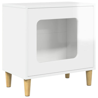 Kattenhuis Glanzend Wit 51 x 30 x 52 cm Bewerkt hout