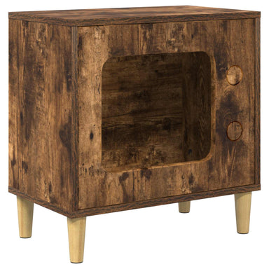Kattenhuis Gerookt eiken 51 x 30 x 52 cm Bewerkt hout