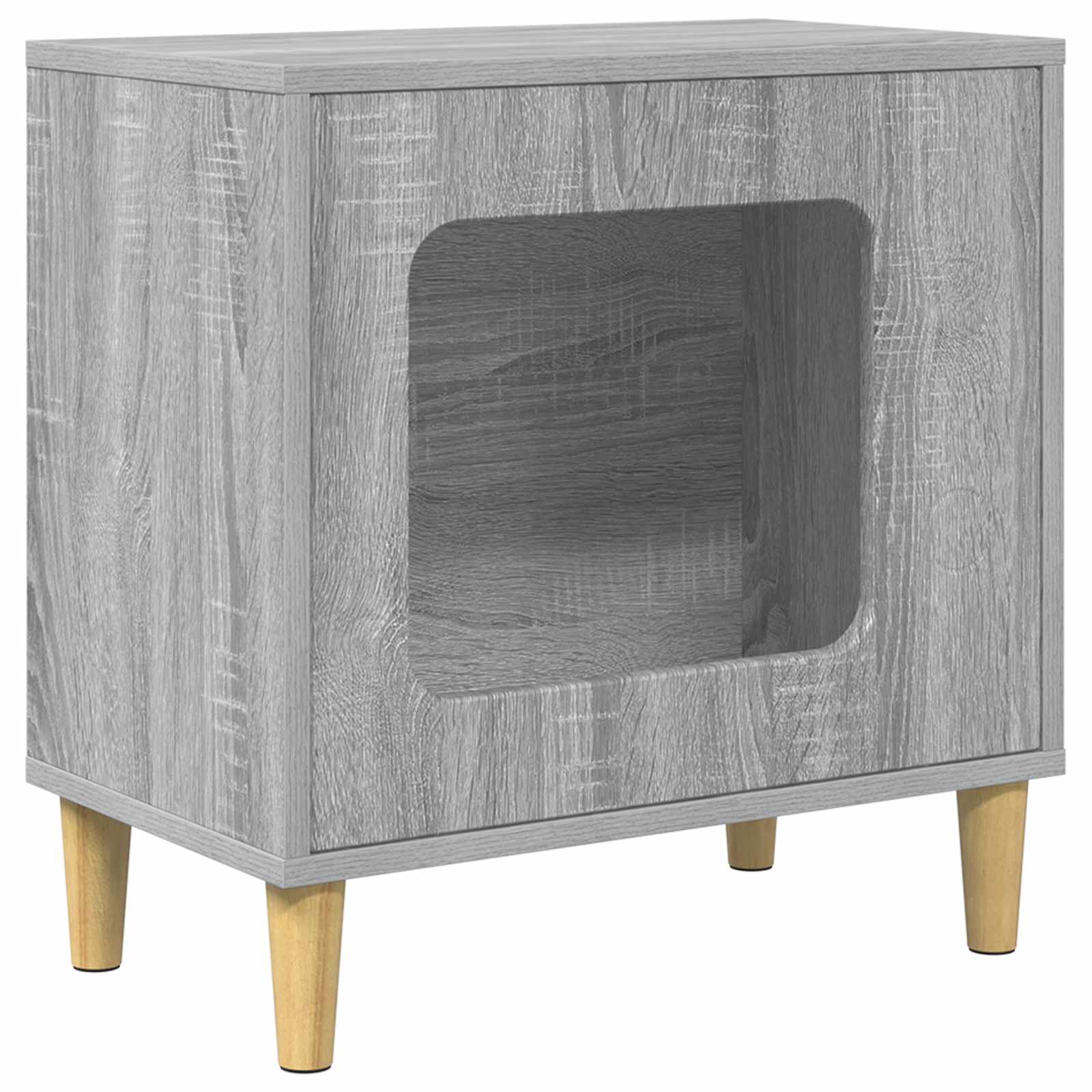 Kattenhuis Grijs Sonoma 51 x 30 x 52 cm Bewerkt hout