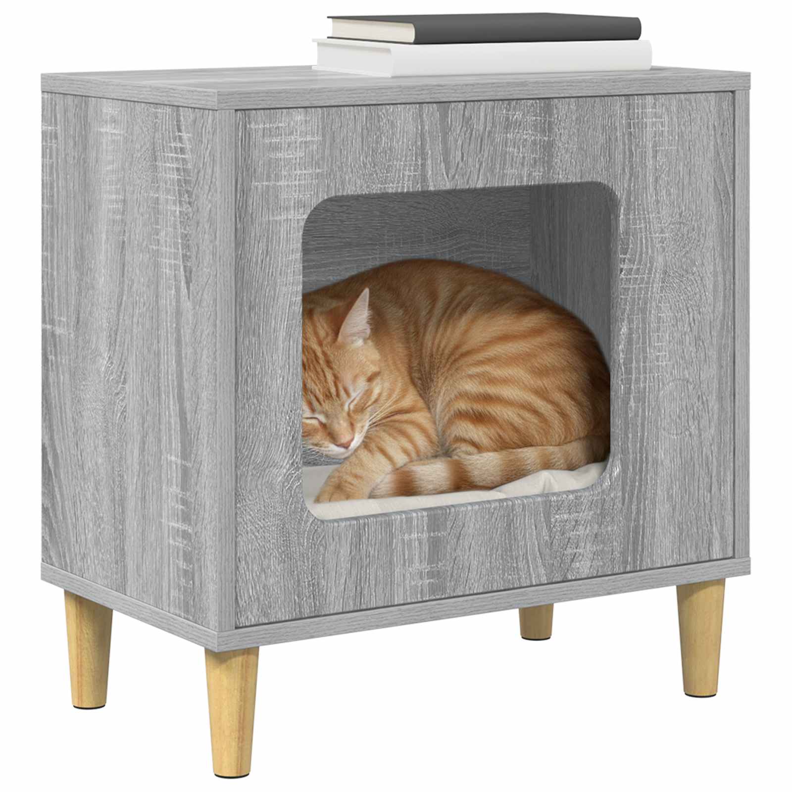 Kattenhuis Grijs Sonoma 51 x 30 x 52 cm Bewerkt hout