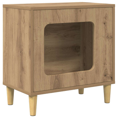 Kattenhuis Ambachtelijk eiken 51 x 30 x 52 cm Bewerkt hout