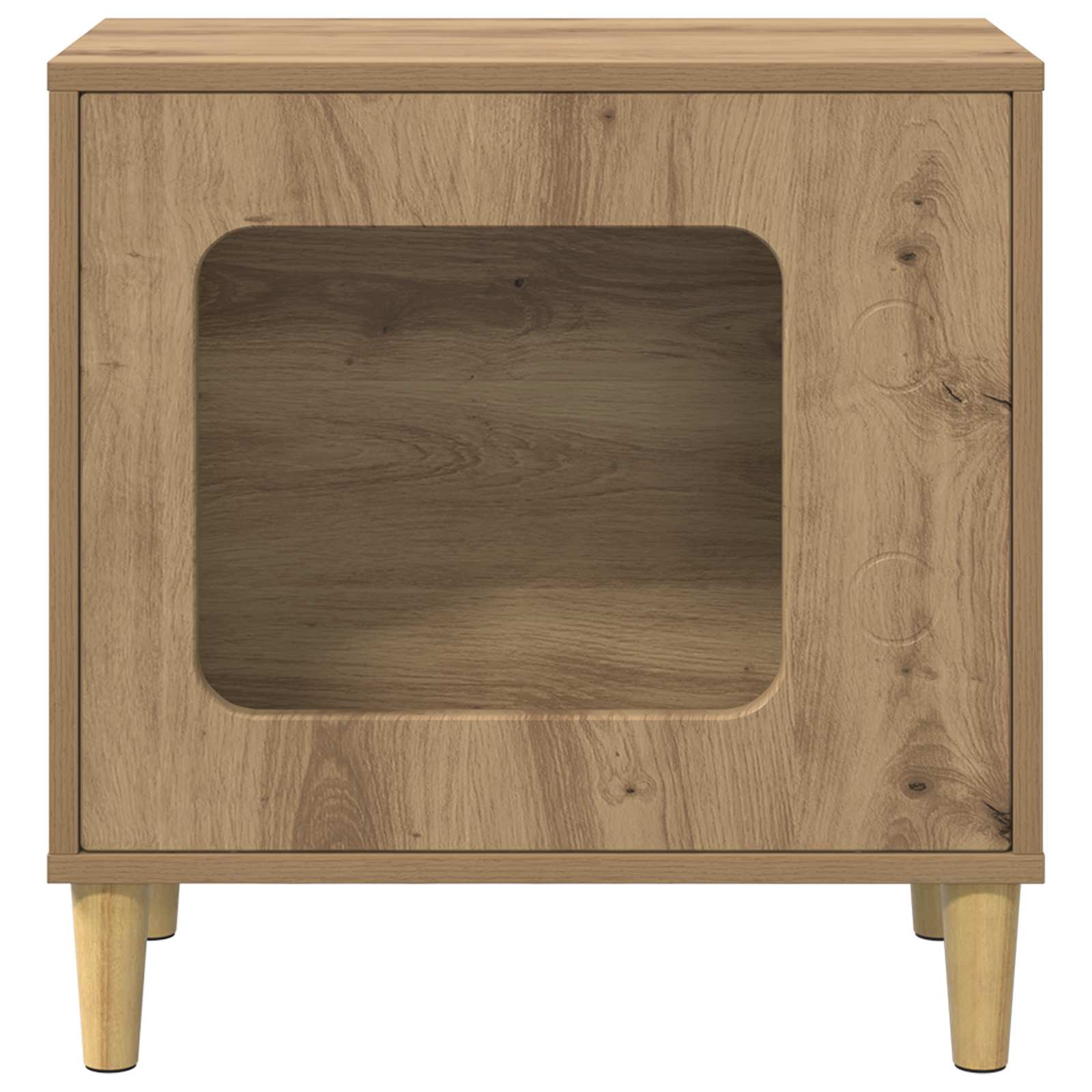 Kattenhuis Ambachtelijk eiken 51 x 30 x 52 cm Bewerkt hout