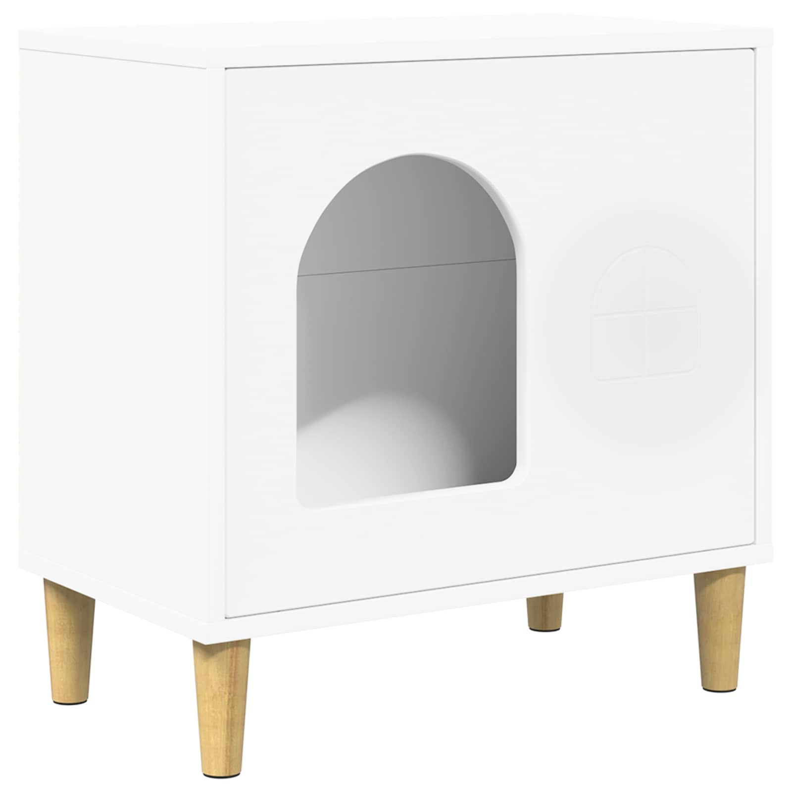Kattenhuis Wit 51 x 30 x 52 cm Bewerkt hout