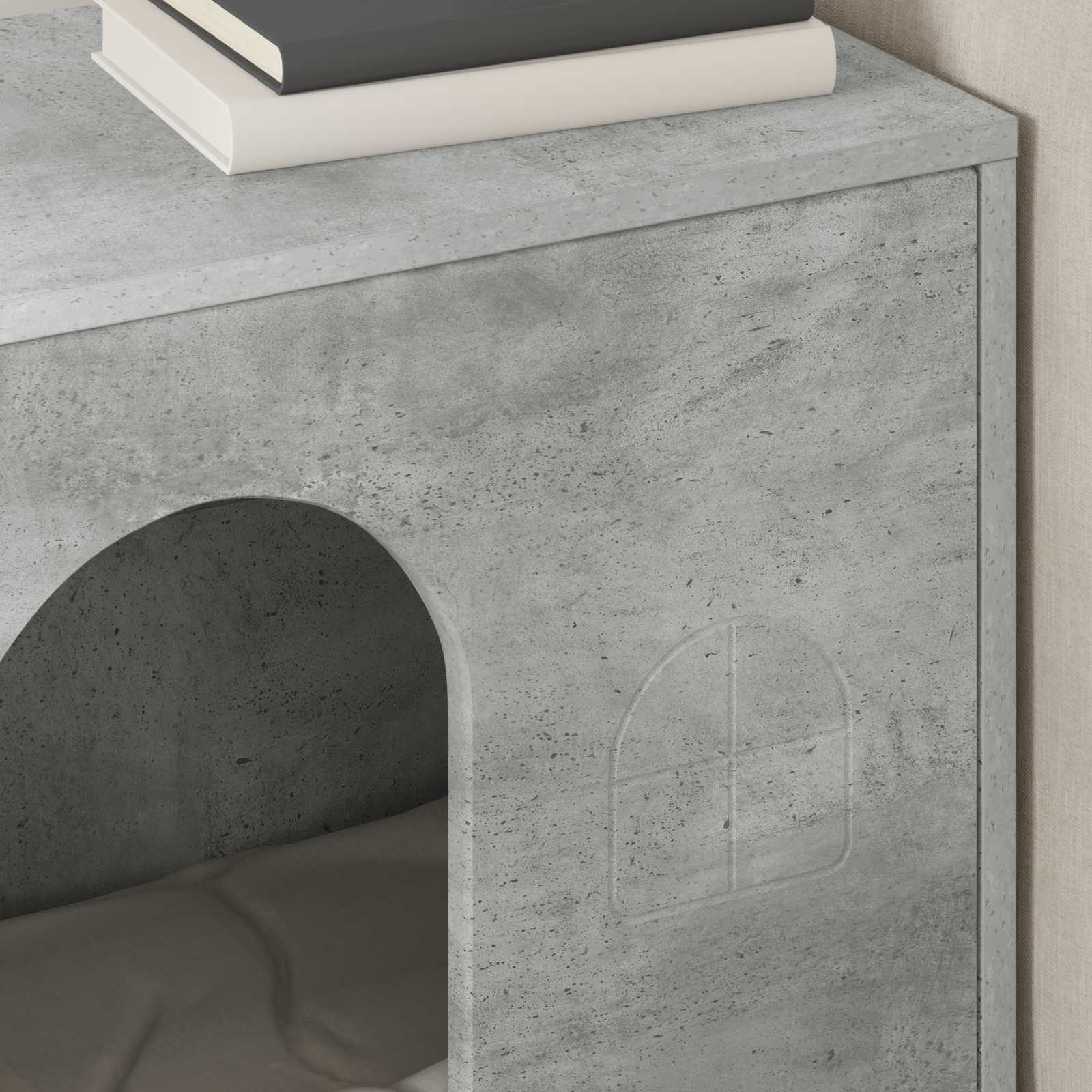 Kattenhuis Beton 51 x 30 x 52 cm Bewerkt hout