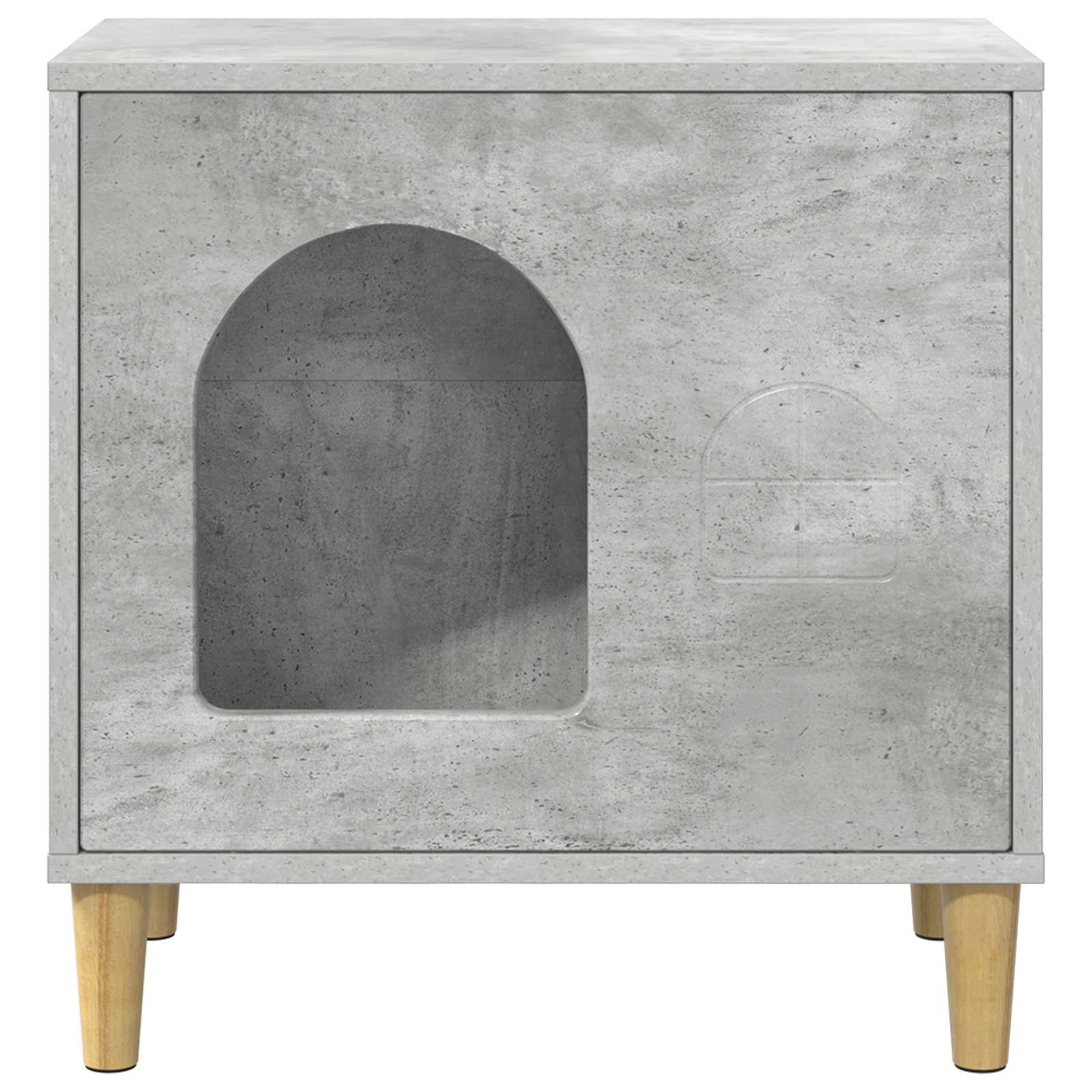 Kattenhuis Beton 51 x 30 x 52 cm Bewerkt hout