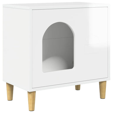 Kattenhuis Glanzend Wit 51 x 30 x 52 cm Bewerkt hout