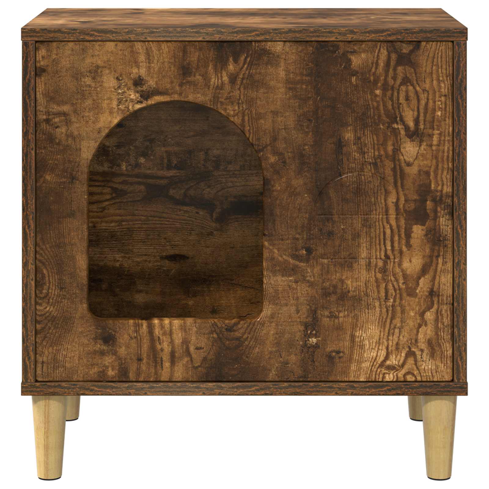 Kattenhuis Gerookt eiken 51 x 30 x 52 cm Bewerkt hout