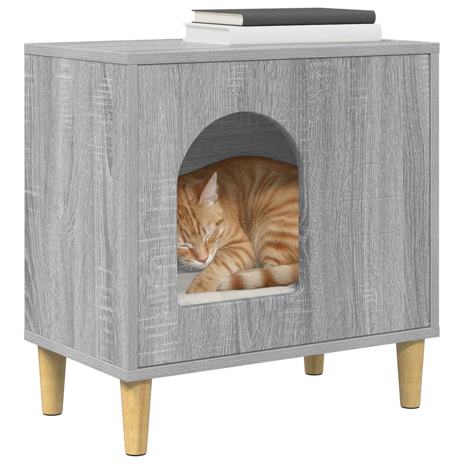 Kattenhuis Grijs Sonoma 51 x 30 x 52 cm Bewerkt hout