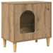 Kattenhuis Ambachtelijk eiken 51 x 30 x 52 cm Bewerkt hout